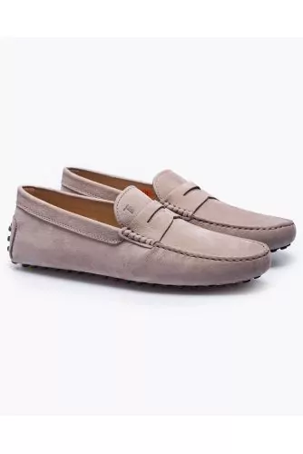 Gommino - Nubuck moccasins with tab and stitched top