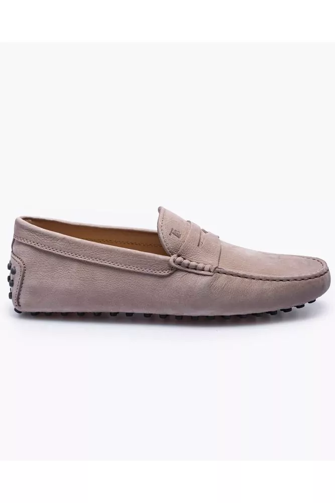 Gommino - Mocassins en nubuck avec patte et plateau surpiqué