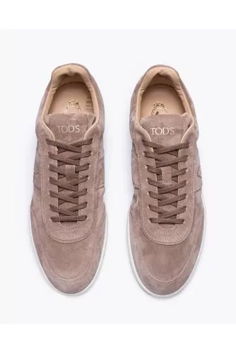 Tab )- Thin leather sneakers with logo band