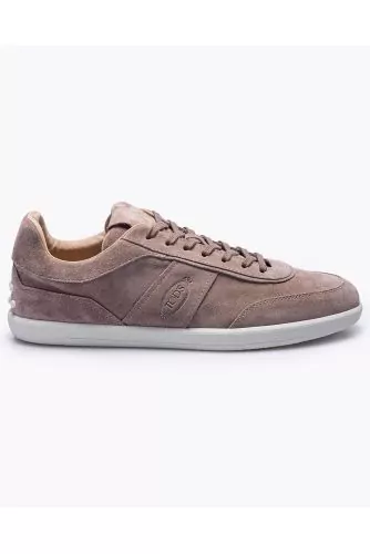 Tab )- Thin leather sneakers with logo band