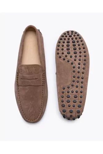 Gommino - Mocassins en croûte de cuir avec patte et plateau surpiqué