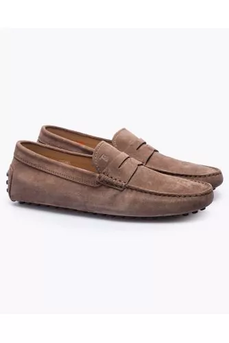 Gommino - Mocassins en croûte de cuir avec patte et plateau surpiqué