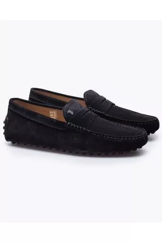 Gommino - Mocassins en croûte de cuir avec patte et plateau surpiqué