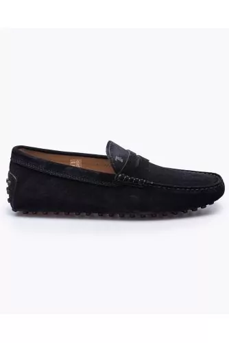 Gommino - Mocassins en croûte de cuir avec patte et plateau surpiqué