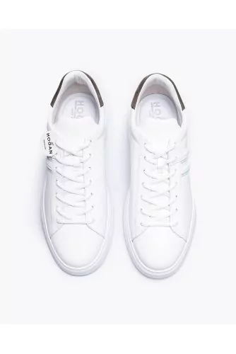 H580 - Leather sneakers with colored buttress