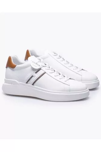 H580 - Leather sneakers with colored buttress