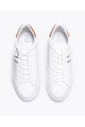 Baskets Hogan "Essentiel" blanc-rouille double H pour homme