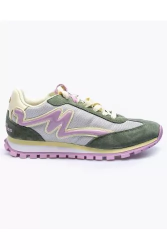 The Jogger - Leather and Textile Sneakers with Stylized M