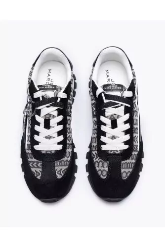 The Jogger - Leather and textile sneakers with decorative M