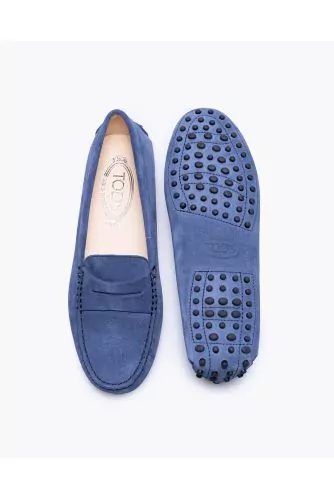 Mocassin Tod's "Gomini" bleu jean avec patte pour femme