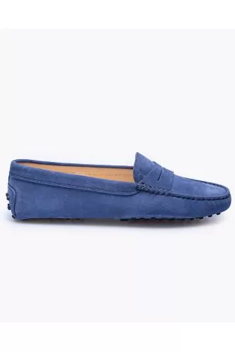 Mocassin Tod's "Gomini" bleu jean avec patte pour femme