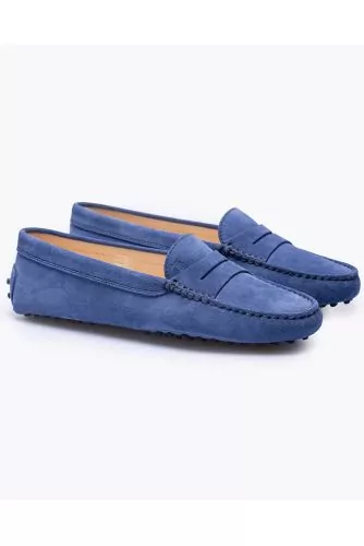 Mocassin Tod's "Gomini" bleu jean avec patte pour femme