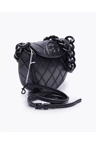 Sac Tory Burch "Croissant Flemming" noir, chaîne en métal