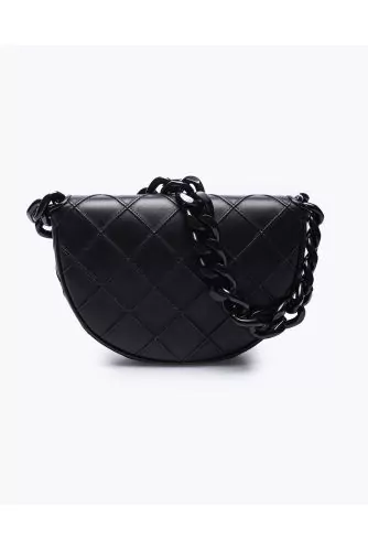 Sac Tory Burch "Croissant Flemming" noir, chaîne en métal