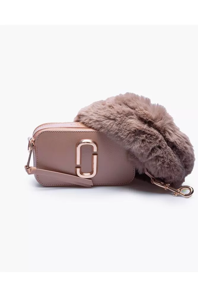 Marc Jacobs Snapshot Faux Shearling Crossbody Bag - Beige