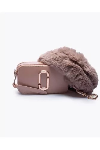Snapshot - Leather bag with faux fur shoulder strap