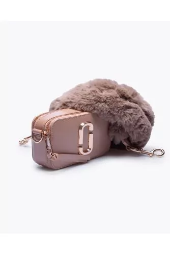 Snapshot - Leather bag with faux fur shoulder strap