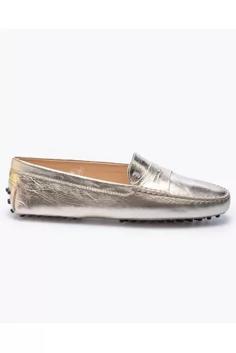 Gommino - Leather moccasins with crocodile print