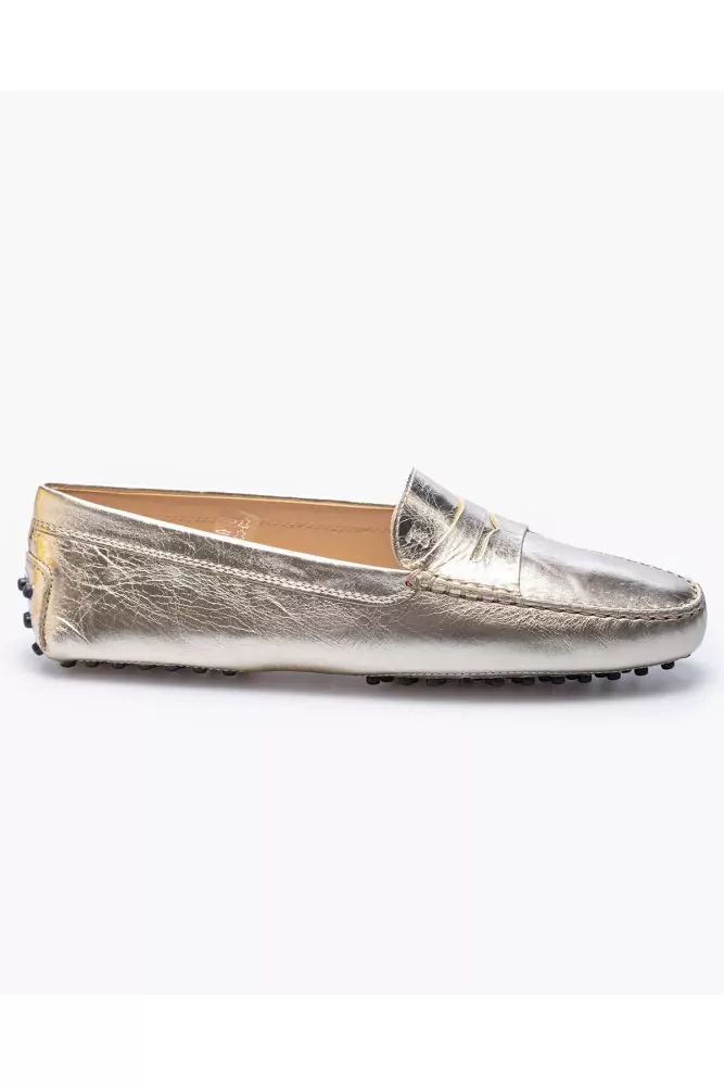 Gommino - Leather moccasins with crocodile print