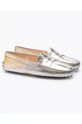Gommino - Leather moccasins with crocodile print