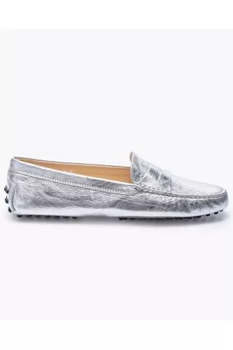 Gommino - Leather moccasins with crocodile print