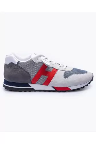 Baskets Hogan "H383" craie-gris-rouge pour homme