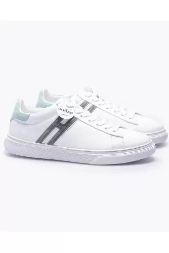 Cassetta - Leather sneakers with emphasized H and buttress