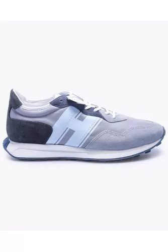 H601 Running - Split leather sneakers with contrasting H