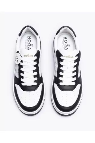 H630 - Leather and split leather sneakers vintage style