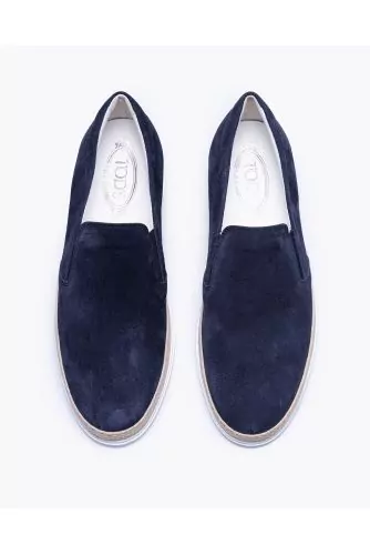 Pantofola - Split leather slip-ons with rope sole