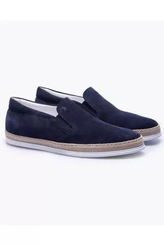 Pantofola - Split leather slip-ons with rope sole