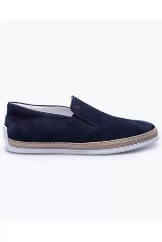 Pantofola - Split leather slip-ons with rope sole