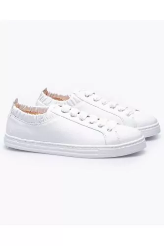 Nappa leather sneakers with soft elastic