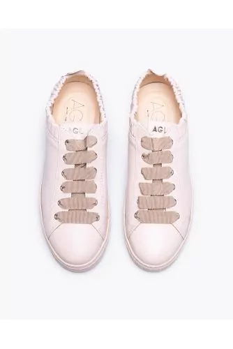 Nappa leather sneakers with soft elastic