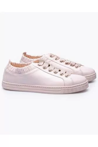 Nappa leather sneakers with soft elastic