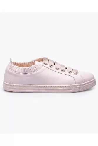 Nappa leather sneakers with soft elastic