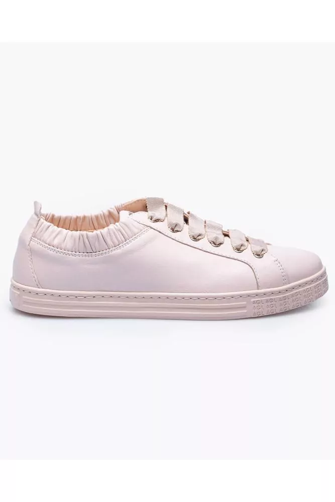 Nappa leather sneakers with soft elastic