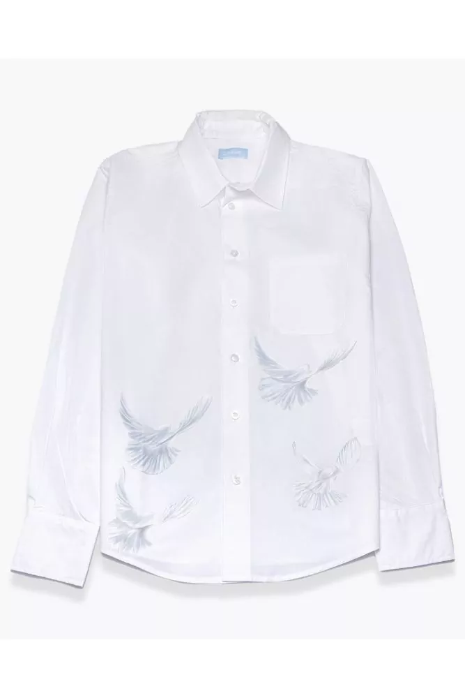 Chemise en coton avec colombes appliquées