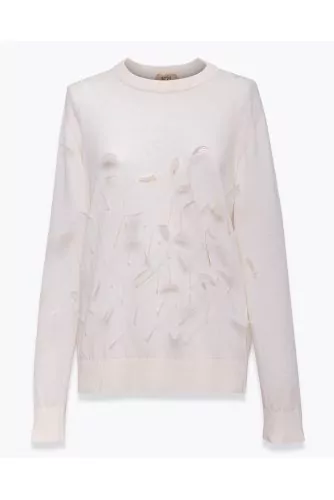 Pull en maille de coton avec plumes ML