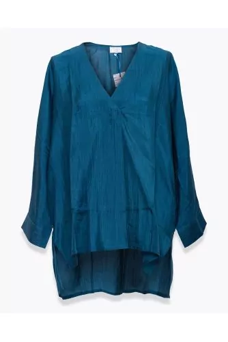 Blouse The Rose bleu canard, encolure V