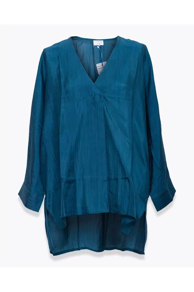 Blouse The Rose bleu canard, encolure V