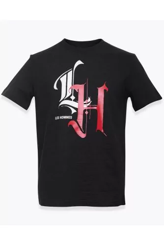 T-shirt en coton avec impression lettres gothiques MC