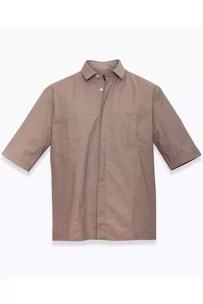 Stretch poplin shirt with chest pockets SS