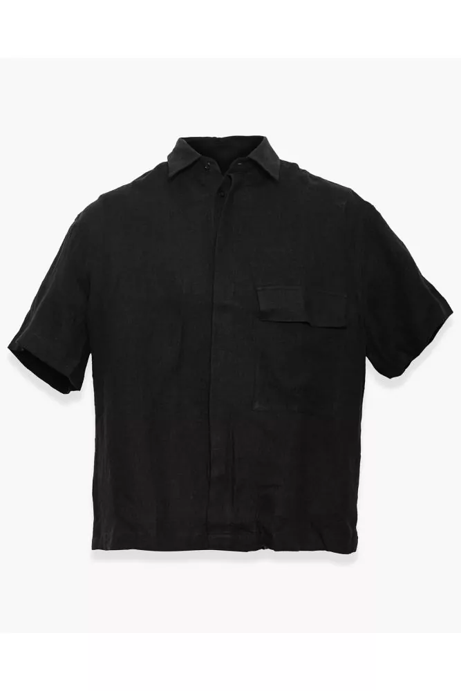 Chemise en lin oversize avec grande poche MC