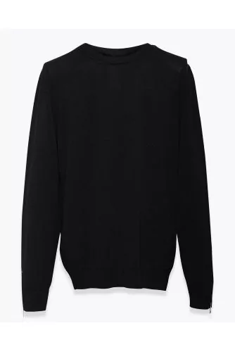 Plain black crew neck jumper clearance