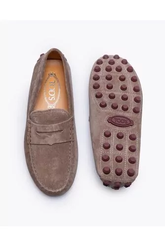 Gommino Macro - Split leather moccasins with decorative tab and stitched upper