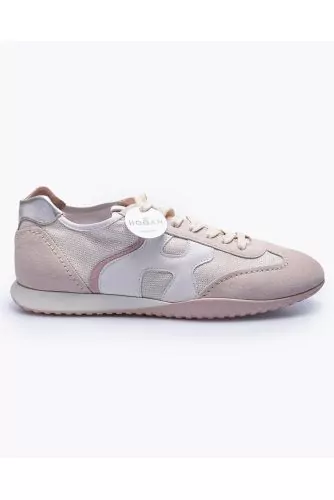 Olympia - Split leather sneakers with metallized leather applications