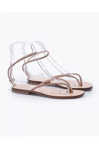 Sandale Moda Positano rosé, entredoigt, talon 10, semelle cuir