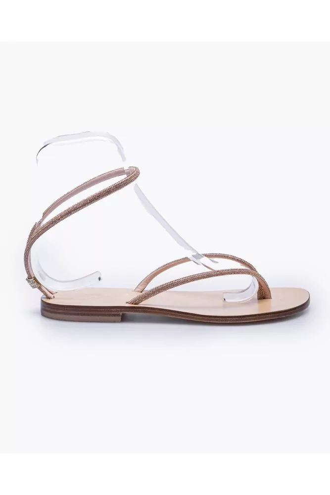 Sandale Moda Positano rosé, entredoigt, talon 10, semelle cuir