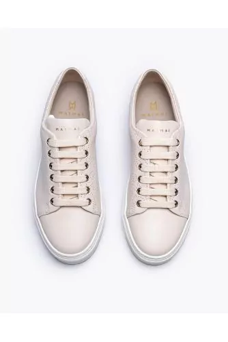 Leather sneakers with perforations